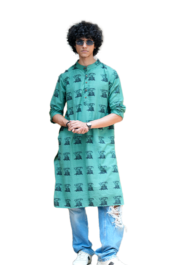 Men's Telephone motif kurta (Men's Kurta)
