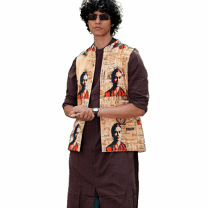 Men's Frida Kahlo print Nehru jacket (Men's Nehru Jacket)