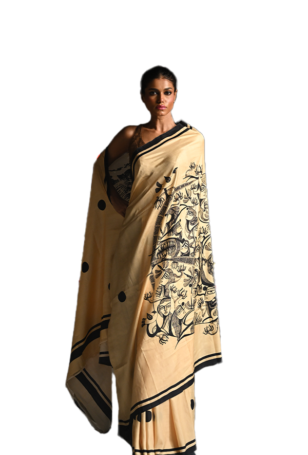 Women Mulbery Silk Saree- Faces