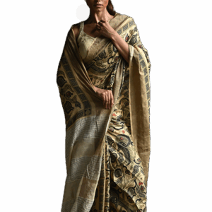 Women Zari Tussar Saree- Parrot Musings