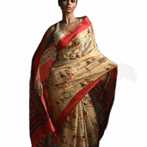 Women Tussar Silk Saree- Vintage Babu-Bibi