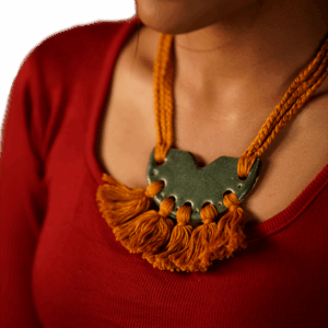 Tasseling Half-Moon (Ceramic Neckpiece)