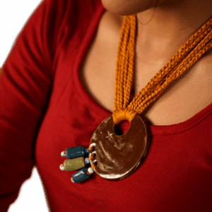 Brown Cookie (Ceramic Neckpiece)