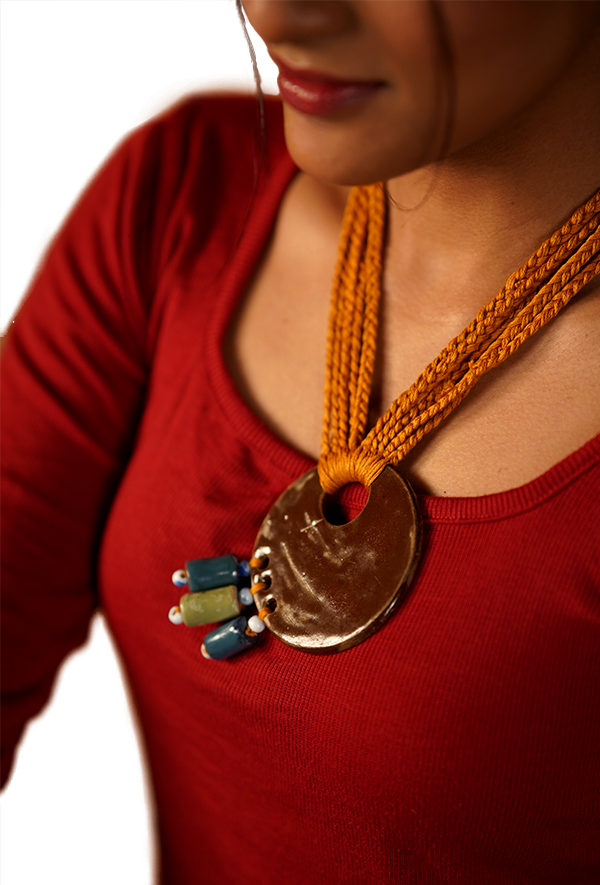 Brown Cookie (Ceramic Neckpiece)