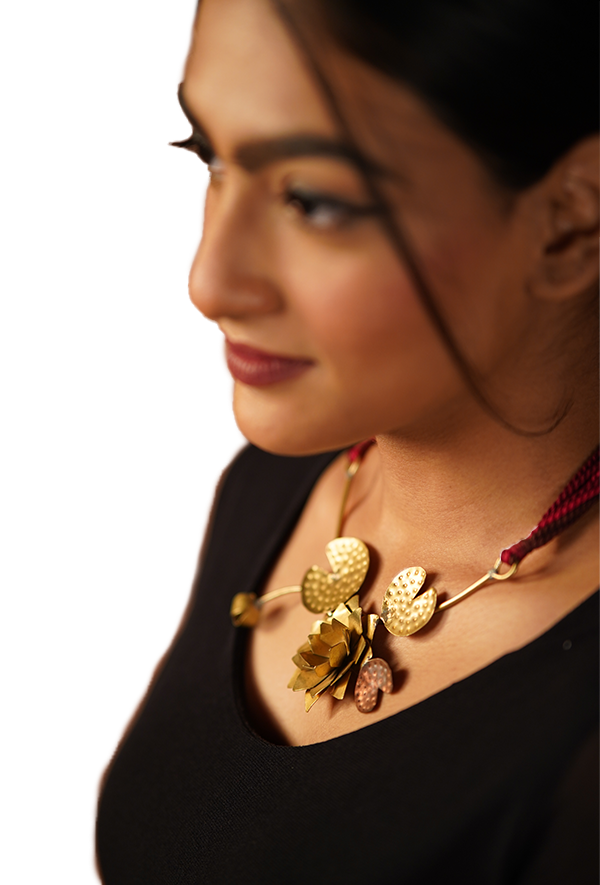 Lotus bloom (Brass Neckpeice)