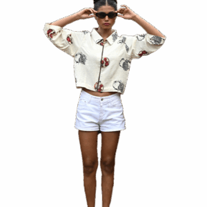 Women's Pomagranate Cropped Zipped Jacket