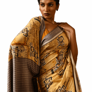 VITANGE COFFEE PRINT SAREE (Cotton)