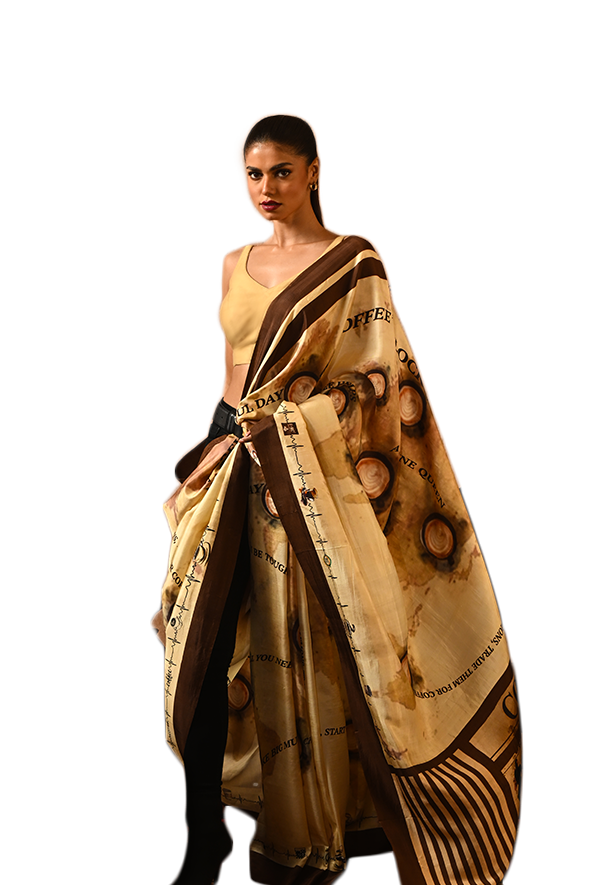 The Coffee Saree (Mulberry Silk)