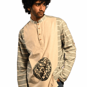 Men's short kurta with Art (Cotton)
