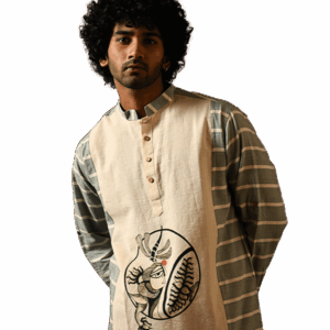 Men's Short Kurta with Art (Cotton)