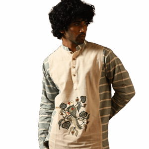 Men's Short Kurta with Art (Cotton)