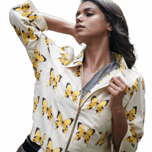 Yellow Butterfly Zip Jacket