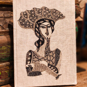 Fabric-bound Notebook- Hand-drawn Art Illustration