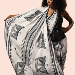 Tribe Butterfly Print Modal Silk Saree