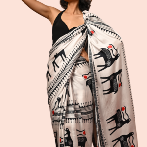 Red Deer Modal Silk Saree
